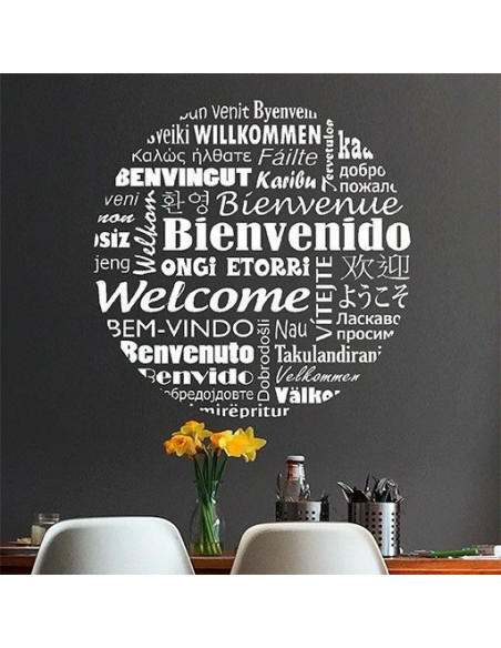 Vinilo Bienvenido idiomas