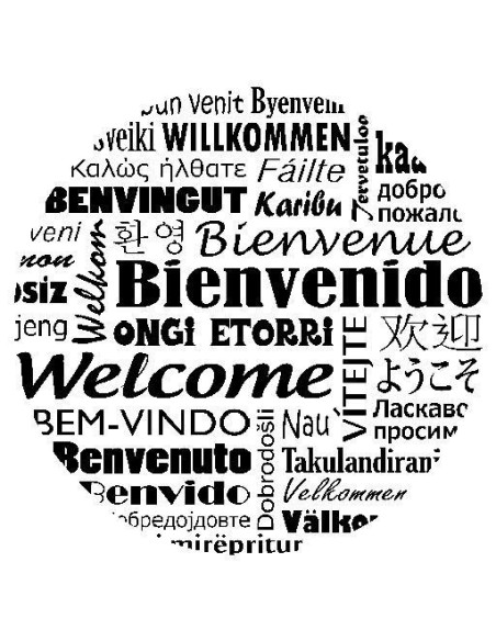 Vinilo Bienvenido idiomas