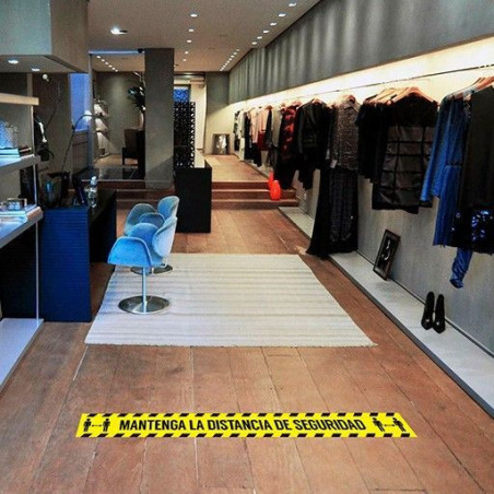 Vinilo para suelo distancia de seguridad