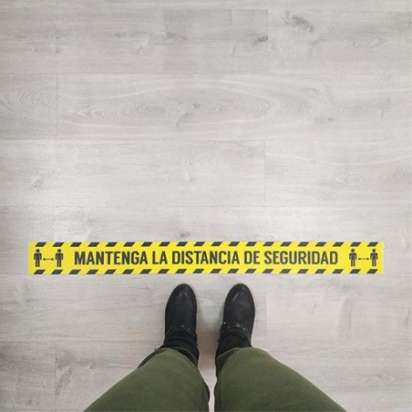 Vinilo para suelo distancia de seguridad