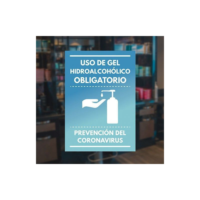 Pegatina uso de gel hidroalcohólico