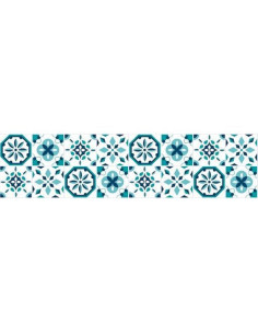 Cenefa adhesiva de vinilo azul-turquesa 2