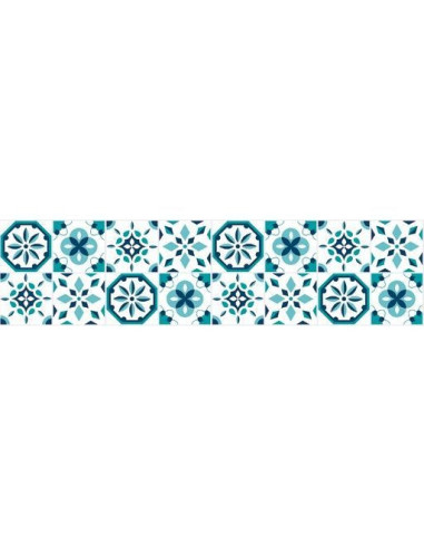 Cenefa adhesiva de vinilo azul-turquesa