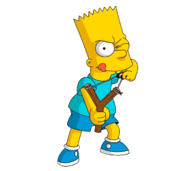 Pegatina Bart con Tirachinas | Vinilo Divertido y Rebelde
