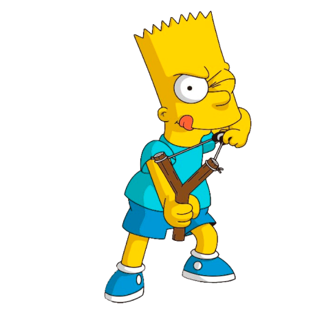 Pegatina Bart con Tirachinas | Vinilo Divertido y Rebelde