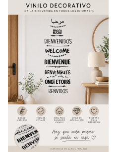 Vinilo Decorativo Bienvenidos en Varios Idiomas 2