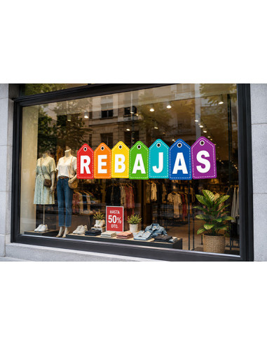 Rebajas etiquetas a color