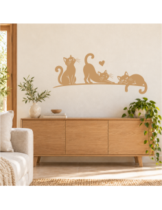 Vinilo Decorativo Tres Gatos en Repisa | Vinilos Baratos