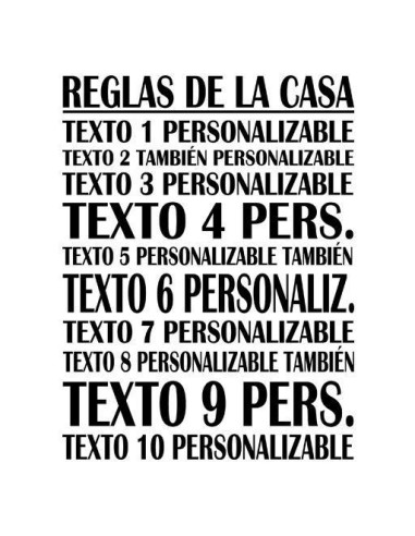 Reglas de la casa personalizadas