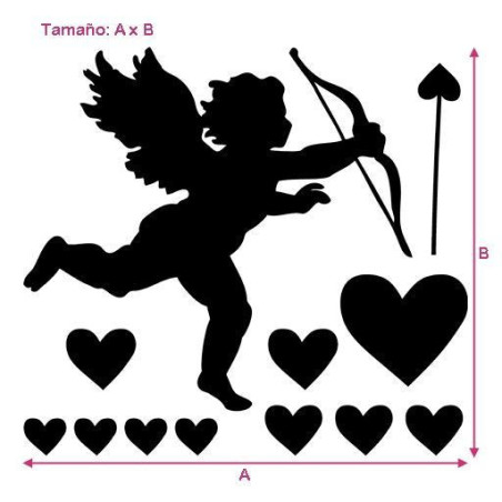 Cupido y Corazones